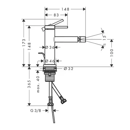 Hansgrohe Tecturis S Змішувач для біде, чорний матовий (73201670)