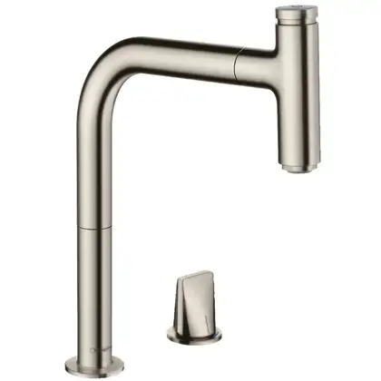 Смеситель для кухни Hansgrohe Metris Select 200 1jet, sBox (цвет - сталь), с вытяжным душем (73804800) Смеситель для кухни Hansgrohe Metris Select 200 1jet, sBox (цвет - сталь), с вытяжным душем (73804800)