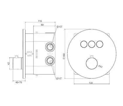Paffoni Compact Box Термостат для душу, чорний матовий (CPT019NO)