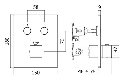 Paffoni Compact Box Термостат для душу, чорний матовий (CPT518NO)
