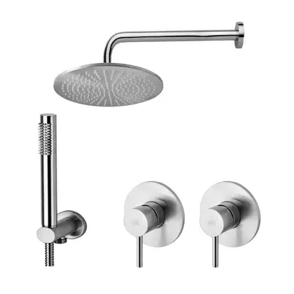 Paffoni Light Душова система прихованого монтажу, сталь (KITLIG010ST)