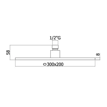 Верхний душ Paffoni BERRY 300 х 200 х h8 мм (ZSOF077CR)