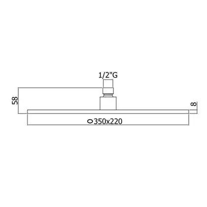 Верхний душ Paffoni BERRY KIN 350 х 220 х h8 мм (ZSOF080CR)