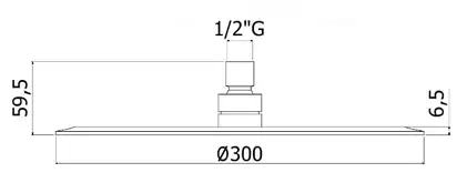 Верхний душ Paffoni JAMAICA Tondo Ø 300 х h6,5 мм (ZSOF094CR)