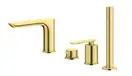 Смеситель для ванны KOHLMAN EXPERIENCE BRUSHED GOLD на борт ванны (QB244EGDB)