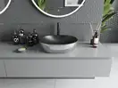 Умывальник (раковина) MEXEN VIKI BLACK SILVER накладной с узором (MEX-21054872)