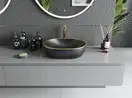 Умывальник (раковина) MEXEN VIKI BLACK GOLD EDGE накладной (MEX-21054875)