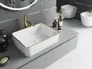 Умывальник (раковина) MEXEN CATIA WHITE GOLD EDGE накладной (MEX-21314805)