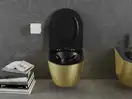 Подвесной унитаз MEXEN LENA BRUSHED GOLD BLACK MATT (MEX-30224077)