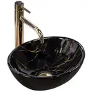 Умывальник (раковина) REA SOFIA MINI BLACK MARBLE SHINY накладной (REA-U6963)