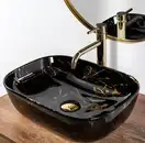 Умывальник (раковина) REA BELINDA BLACK MARBLE SHINY накладной черный (REA-U8907)