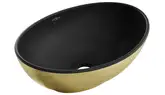 Умывальник (раковина) MEXEN ELZA BRUSHED GOLD BLACK MATT накладной (MEX-21014027)