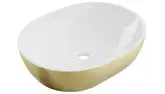 Умывальник (раковина) MEXEN VIKI WHITE BRUSHED GOLD накладной (MEX-21054817)