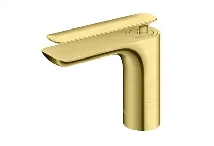 Смеситель для раковины (умывальника) KOHLMAN EXPERIENCE BRUSHED GOLD низкий (QB100EGDB)