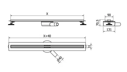 Трап для душа MEXEN FLAT 360° SLIM CHROME хром 200 см (MEX-1041200)