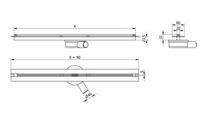Трап для душа MEXEN FLAT 360° SUPER SLIM GOLD золотой 130 см (MEX-1551130)