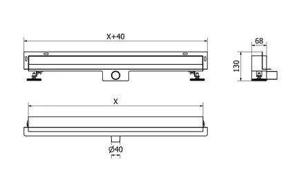 Трап для душа MEXEN FLAT WALL 2в1 настенный BLACK черный 70 см (MEX-1730070)