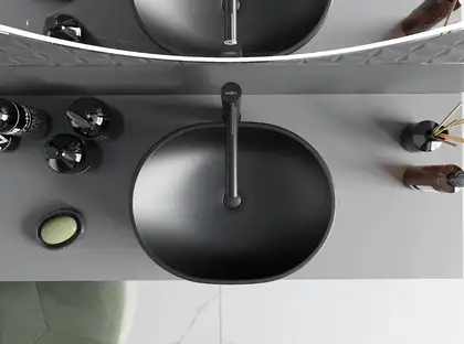 Умывальник (раковина) MEXEN VIKI BLACK SILVER накладной с узором (MEX-21054872)