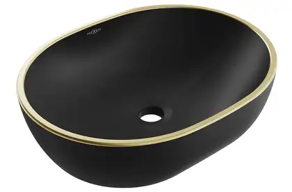 Умывальник (раковина) MEXEN VIKI BLACK GOLD EDGE накладной (MEX-21054875)
