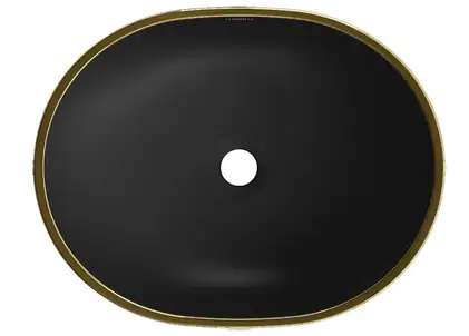 Умывальник (раковина) MEXEN VIKI BLACK GOLD EDGE накладной (MEX-21054875)