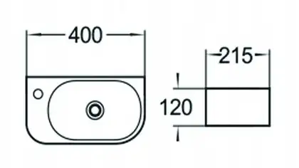 Умывальник (раковина) MEXEN VIERA 40 LIGHT GREY MATT левый накладной подвесной (MEX-21274061L)