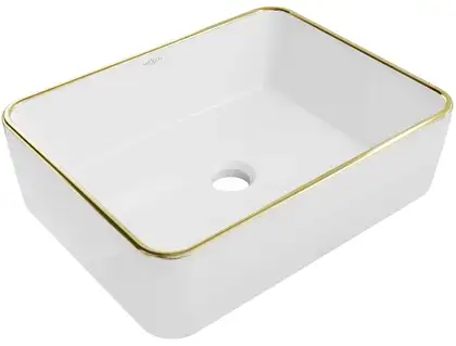 Умывальник (раковина) MEXEN CATIA WHITE GOLD EDGE накладной (MEX-21314805)