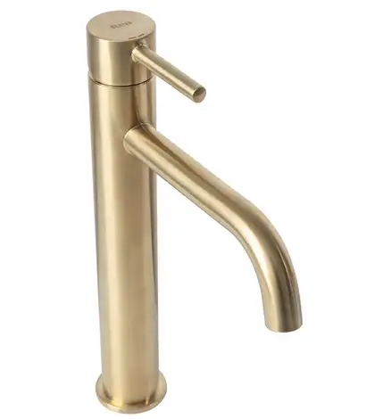 Смеситель для раковины (умывальника) REA LUNGO BRUSHED GOLD высокий (REA-B4526)