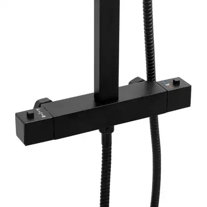 Душевой гарнитур Yoka CUBE 25 BLACK черный с термостатом (BP.CUBE-THERM-25-BLK)