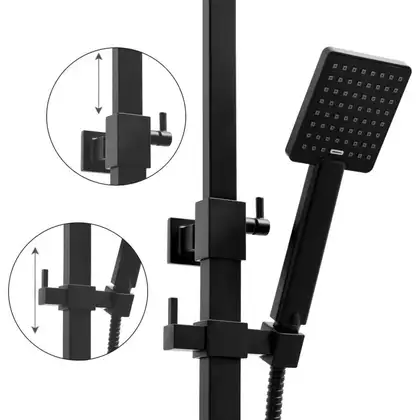 Душевой гарнитур Yoka CUBE 25 BLACK черный с термостатом (BP.CUBE-THERM-25-BLK)