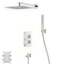 Душевая система с изливом и термостатом CORSAN ANGO 25 CHROME + BOX скрытого монтажа (ZA25TCHW)