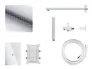 Душевая система с изливом и термостатом CORSAN ANGO 25 CHROME + BOX скрытого монтажа (ZA25TCHW)
