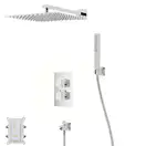 Душевая система с изливом и термостатом CORSAN ANGO 30 CHROME + BOX скрытого монтажа (ZA30TCHW)