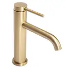 Смеситель для раковины (умывальника) REA CLIF BRUSHED GOLD золотой матовый низкий (REA-B5323)