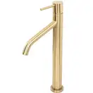 Смеситель для раковины (умывальника) REA LEVEL BRUSHED GOLD матовое золото высокий (REA-B6217)