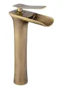 Смеситель для раковины (умывальника) REA LAGUNA ANTIQUE BRUSHED GOLD высокий (REA-B8120)