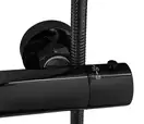 Душевой гарнитур REA LUNGO BLACK GLOSSY с термостатом и изливом (REA-P8763)