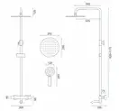 Душевой гарнитур REA LUNGO BLACK GLOSSY с термостатом и изливом (REA-P8763)