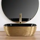 Умывальник (раковина) REA BELINDA BRUSHED GOLD BLACK накладной (REA-U8780)