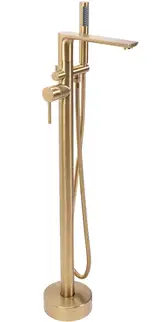 Смеситель для ванны REA FLORES BRUSHED GOLD напольный (REA-B2713)