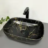 VBI RAVENNA MARBLE BLACK MATT Умывальник накладной, черный (VBI-011209)