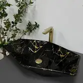 VBI Venezia Marble Black Умывальник накладной, черный мрамор (VBI-012405)