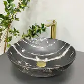 VBI AMALFI BLACK ONYX Умывальник накладной, черный матовый (VBI-013403)