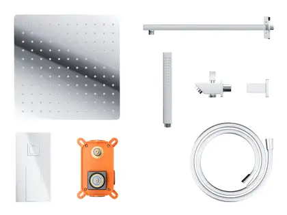 Душевая система с изливом CORSAN ANGO 30 CHROME + BOX скрытого монтажа (ZA30MCHW)