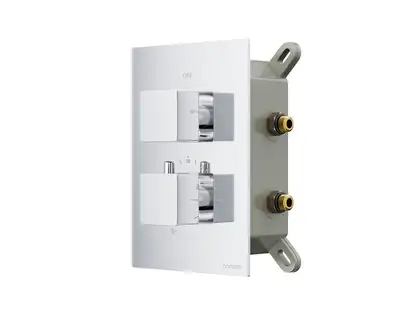 Душевая система с изливом и термостатом CORSAN ANGO 30 CHROME + BOX скрытого монтажа (ZA30TCHW)