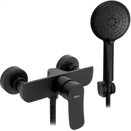 Смеситель для ванны и душа REA DART BLACK черный настенный (REA-B3302)