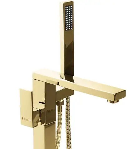 Смеситель для ванны REA TERY GOLD золотой напольный (REA-B5306)