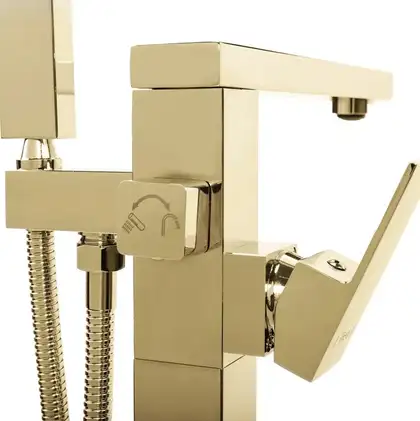 Смеситель для ванны REA TERY GOLD золотой напольный (REA-B5306)