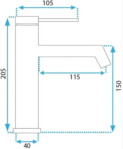 Смеситель для раковины (умывальника) REA FOSS NICKEL BRUSHED никель низкий (REA-B5315)