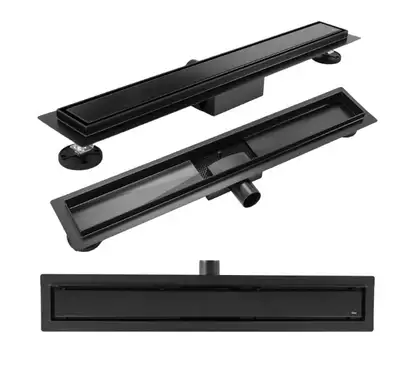 Трап для душа REA NEOX 60 BLACK черный (REA-G6601)
