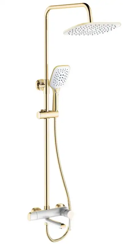 Душевой гарнитур REA MELIA GOLD WHITE с изливом (REA-P2406)